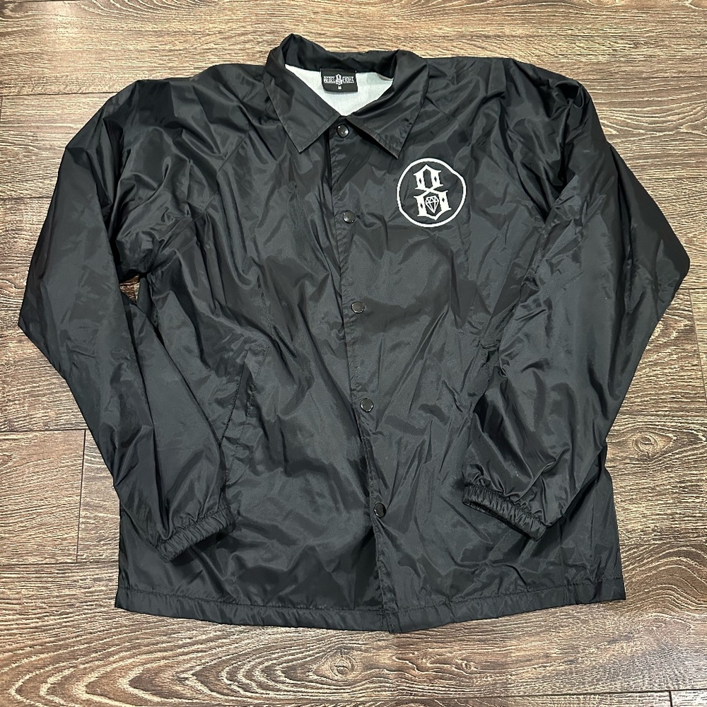 Rebel 8 Nylon Coaches Jacket in Black